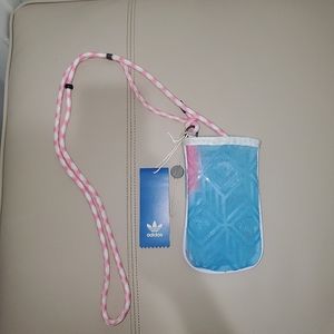 NEW ADIDAS Blue/ Pink Pouch With Long Rope-like Strap
